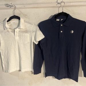 Gap Boys 1 NWT Long Sleeve Navy polo tee and 1 barely used short sleeve tee
